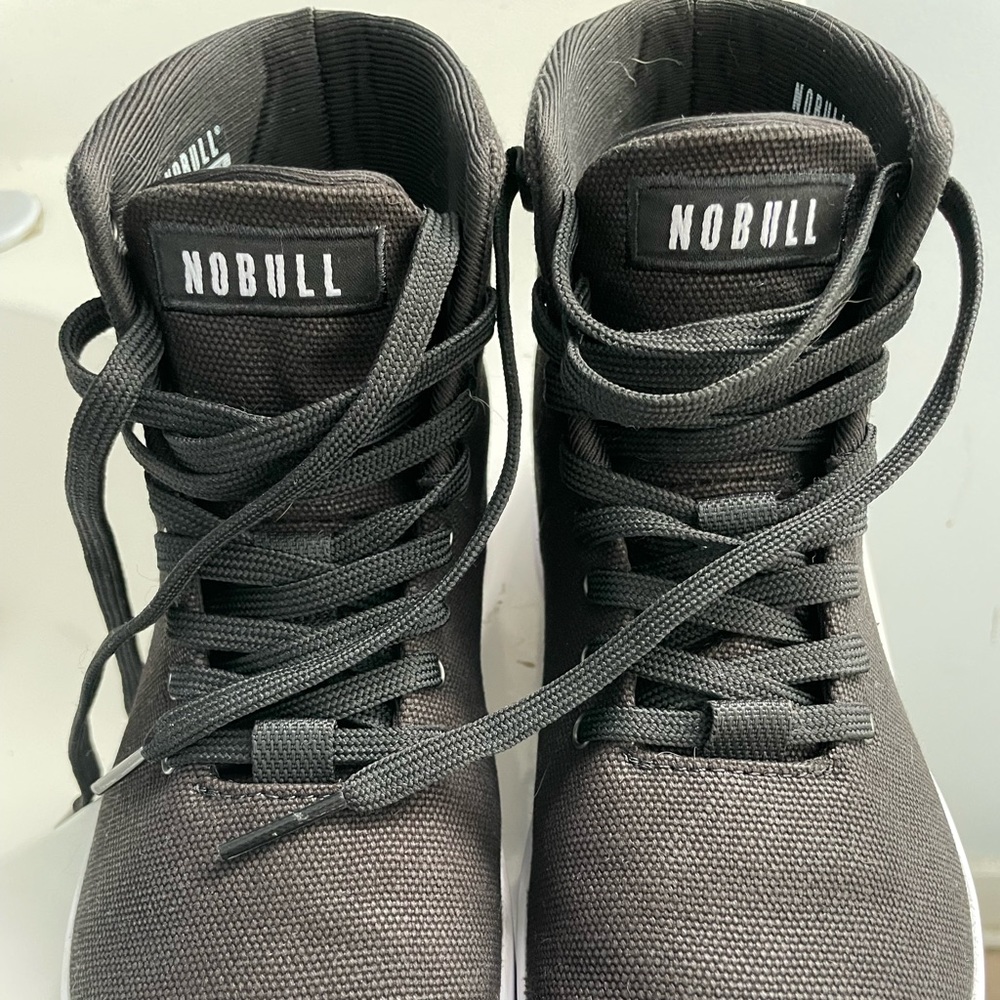 Like new nobull high-top black white canvas trainer